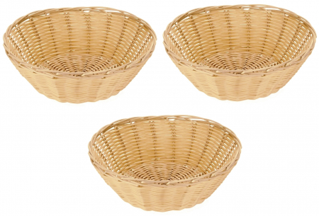 Platouri, tavi si cosuri paine - Set 3 cosuri rotunde pentru paine, ratan sintetic, Ø:23 cm