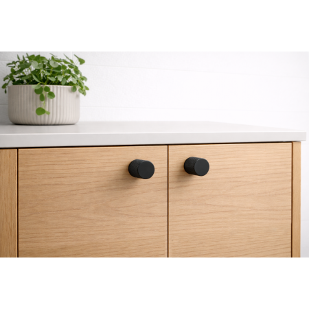 Set 50 bucati butoni mobilier Graf, finisaj negru mat, 17.5x28 mm [2]