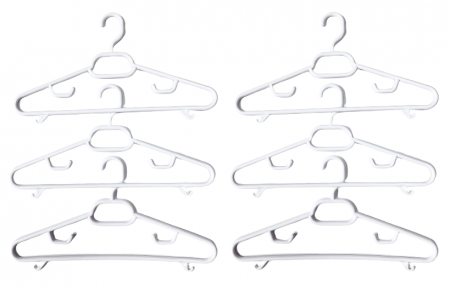 Umerașe - Set 6 bucati umerase plastic, albe