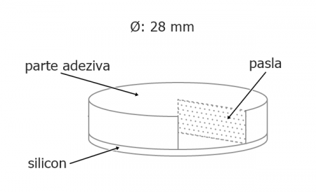 Set 6 buline antialunecare, pasla/silicon, bej, Ø: 28 mm [2]