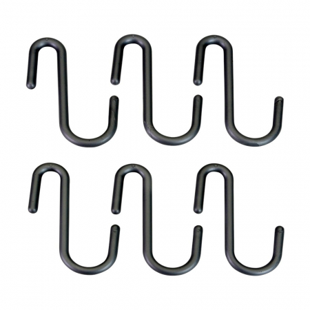 Suporturi de bucatarie - Set 6 carlige City Copper, negru, 70X50 mm
