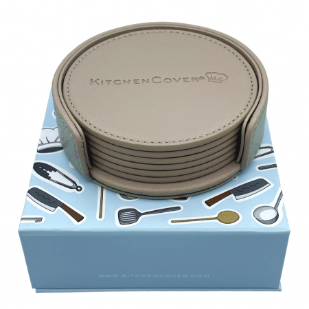 Suporturi pahare - Set 6 suporturi pahare, Kitchen Cover coasters, crem