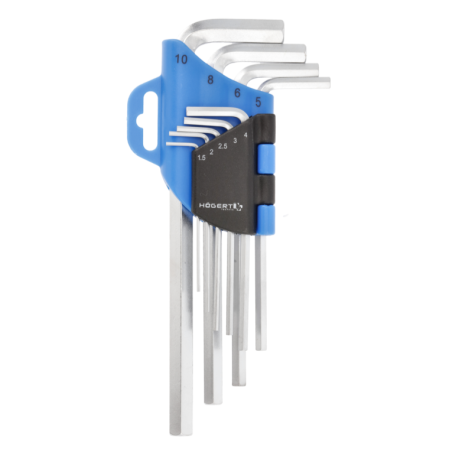 Accesorii diverse - Set 9 chei imbus Högert Technik, din oțel crom-vanadiu, 1,5–10 mm