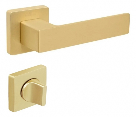 Set maner usa baie Cube, cu rozeta patrata, finisaj alama satin CB [0]