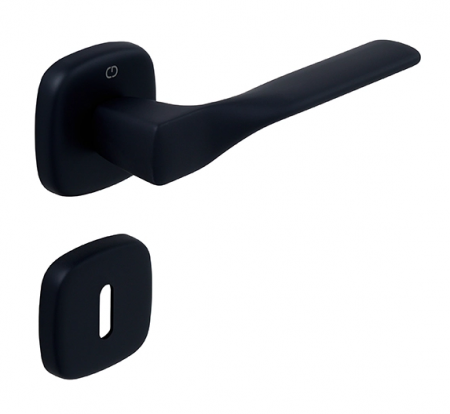 Manere usa camera - Set maner usa camera Ava CB, cu rozeta patrata, finisaj negru mat CB