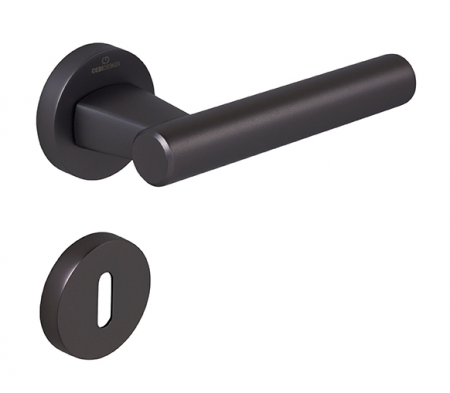 Manere usa camera - Set maner usa camera Fugi Smooth, cu rozeta rotunda, finisaj negru gun metal CB