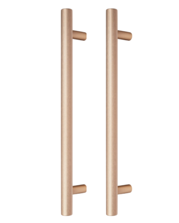 Manere usi - Set manere spatiale double Boto Big, finisaj alama cava periata, L:418 mm