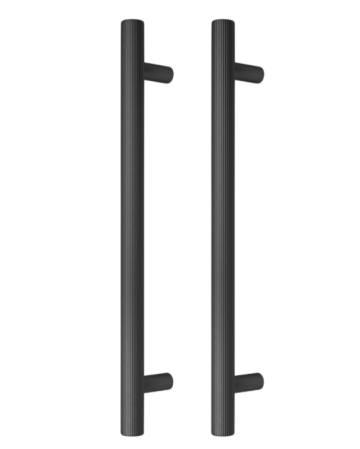 Manere usi - Set manere spatiale double Boto Big, finisaj negru periat, L:418 mm