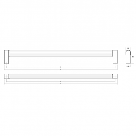 Set manere spatiale double Brooklyn Big, finisaj bronz periat, L:1074 mm [5]