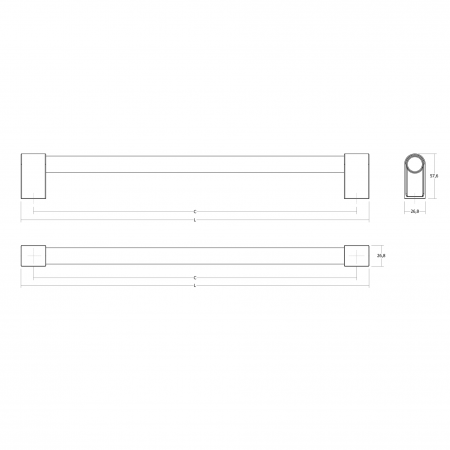 Set manere spatiale double Casey Big, finisaj negru lava texturat / negru mat, L:448 mm [4]