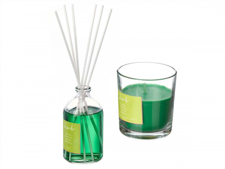 Accesorii diverse - Set odorizant camera lichid 100 ml si lumanare 30 h, bambus