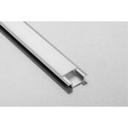 Set profil LED încastrat Glax GTV, argintiu, cu dispersor alb mat, 2 m [1]
