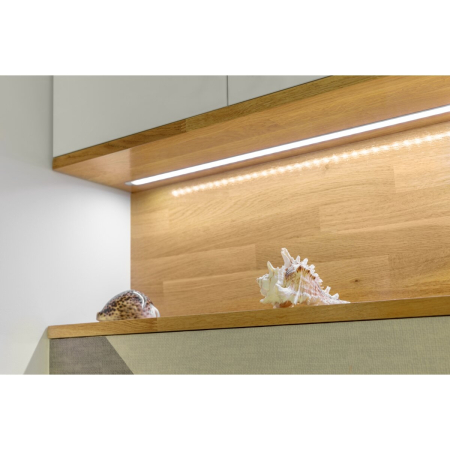 Set profil LED încastrat GLAX GTV, din aluminiu, alb, cu guler lateral și dispersor alb mat, 2 m [2]