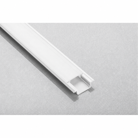 Set profil LED încastrat GLAX GTV, din aluminiu, alb, cu guler lateral și dispersor alb mat, 2 m [1]