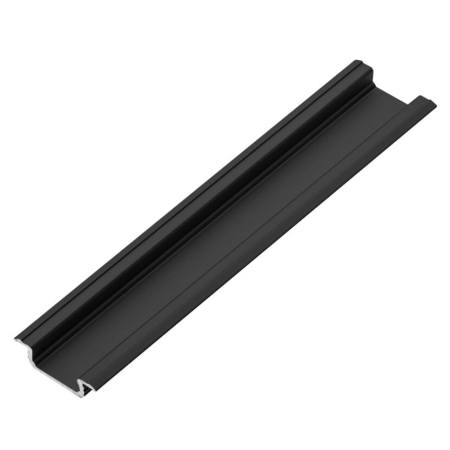 Set profil LED încastrat Glax GTV, negru mat, cu guler lateral și dispersor alb mat, 2 m [4]