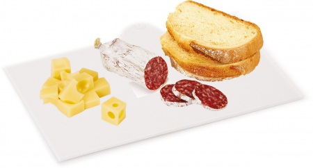 Set suport bambus pentru cutite cu 4 tocatoare din plastic Cut & Store, 32x7x24 cm [2]