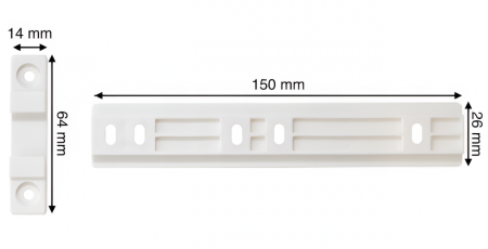 Sina balama pentru mobila cu frigider incastrat, alba, 150x26 mm [3]