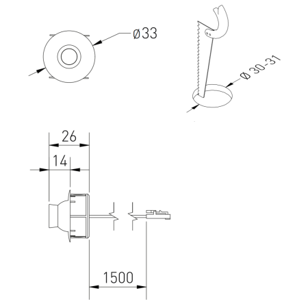 Spot LED încastrat Point GTV pentru mobilier, reglabil, lumină caldă, 1,2W, 12V, IP20, negru [4]