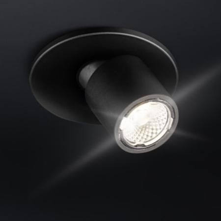 Spot LED încastrat Point Mini GTV pentru mobilier, reglabil, lumină rece, 0,5W, 12V, IP20, negru [3]