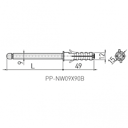 Suport ascuns pentru polita, maro, 9X90 mm [2]