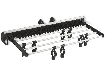 Suporturi haine - Suport cravate/fuste extractibil, finisaj negru/aluminiu