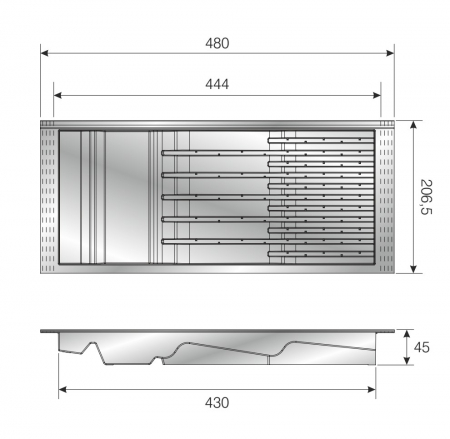 Suport cutite modular, gri antracit, 480 x 207 mm [3]