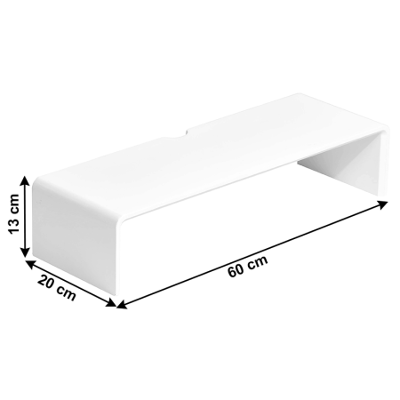 Suport din bambus pentru monitor Elaro Tip 1, finisaj alb, 60x20x13 cm [1]