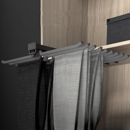 Suport dublu pantaloni, extractibil, pentru corp de 700 mm, finisaj gri grafit [3]