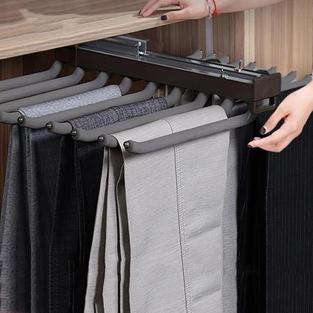 Suport dublu pantaloni, extractibil, pentru corp de 700 mm, finisaj gri grafit [4]