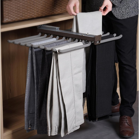 Suport dublu pantaloni, extractibil, pentru corp de 700 mm, finisaj gri grafit [2]