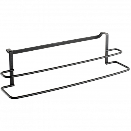 Suport dublu pentru prosoape de bucatarie si baie, Galileo Lava, negru, 38x10x9 cm [1]