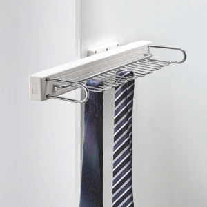Suporturi haine - Suport extractibil cravate alb