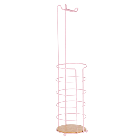 Accesorii pentru WC - Suport hârtie igienică Berilo, cu spațiu pentru role de rezervă, roz, H: 63,5 cm
