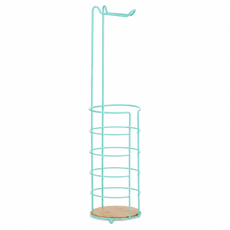 Accesorii pentru WC - Suport hârtie igienică Berilo, cu spațiu pentru role de rezervă, verde mentă, H: 63,5 cm