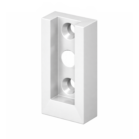 Suporturi umerașe și bare de haine - Suport lateral bară haine rectangulară Adinor, alb, aluminiu, 25 x 40 mm