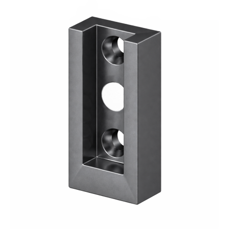 Suporturi umerașe și bare de haine - Suport lateral bară haine rectangulară Adinor, antracit, aluminiu, 25 x 40 mm