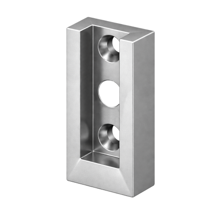 Suporturi umerașe și bare de haine - Suport lateral bară haine rectangulară Adinor, gri, aluminiu, 25 x 40 mm