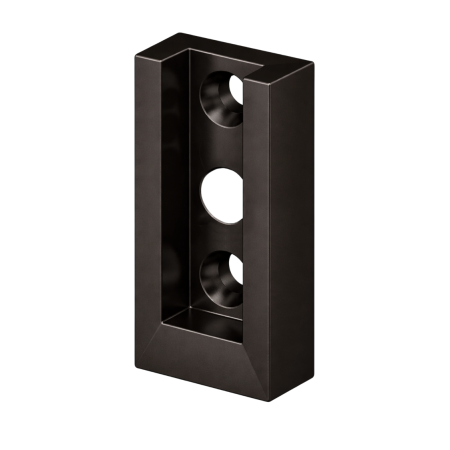 Suporturi umerașe și bare de haine - Suport lateral bară haine rectangulară Adinor, maro moka, aluminiu, 25 x 40 mm