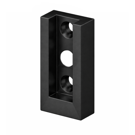 Suporturi umerașe și bare de haine - Suport lateral bară haine rectangulară Adinor, negru mat, aluminiu, 25 x 40 mm