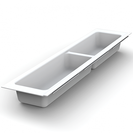 Suport modular organizare tacamuri, cu doua compartimente, alb, 107x480 mm [1]