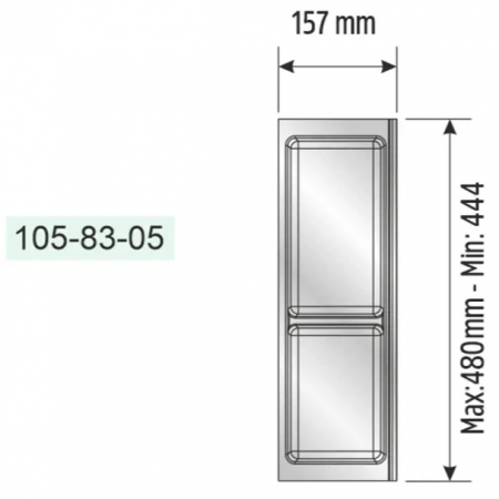 Suport modular organizare tacamuri, cu doua compartimente, alb, 157x480 mm [2]