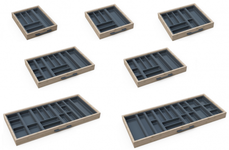 Suport modular organizare tacamuri, cu doua compartimente, antracit, 107x480 mm [6]