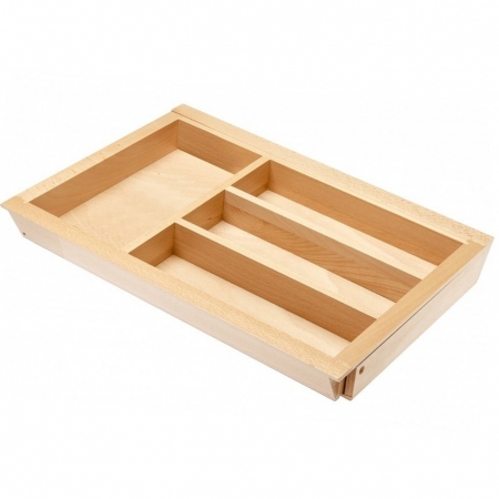Suporturi organizare tacamuri si ustensile - Suport organizare tacamuri Customi, extensibil 400-600 mm, pentru latime exterioara corp 450 mm, fag