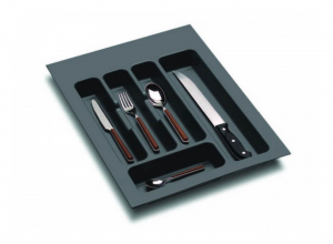 Organizatoare sertare - Suport organizare tacamuri, gri orion, pentru latime exterioara corp 400 mm, montabil in sertar de bucatarie