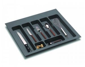 Organizatoare sertare - Suport organizare tacamuri, gri orion, pentru latime exterioara corp 600 mm, montabil in sertar de bucatarie