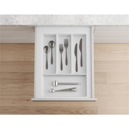 Suport organizare tacamuri Max, alb, pentru latime exterioara corp 400 mm, montabil in sertar de bucatarie, 490x350 mm [1]