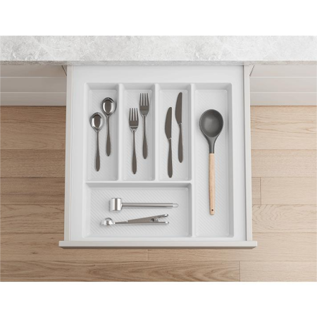 Suport organizare tacamuri Max, alb, pentru latime exterioara corp 500 mm, montabil in sertar de bucatarie, 490x450 mm [1]