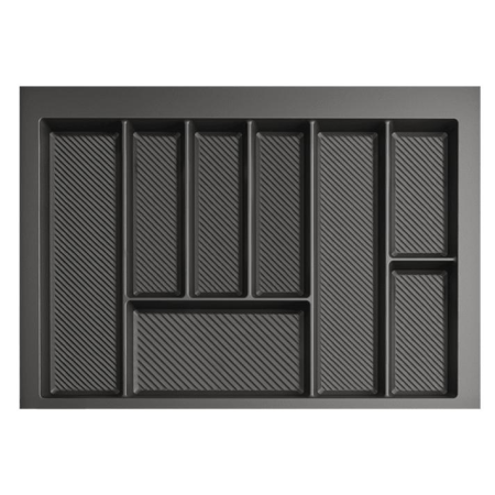 Organizatoare sertare - Suport organizare tacamuri Max, gri grafit, pentru latime exterioara corp 700 mm, montabil in sertar de bucatarie, 490x650 mm
