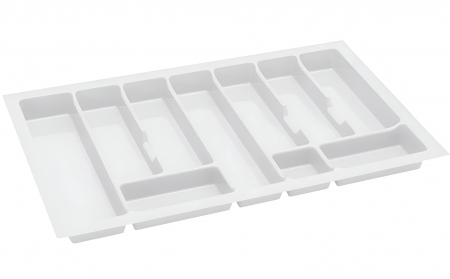 Suporturi organizare tacamuri si ustensile - Suport organizare tacamuri Uni, alb, pentru latime exterioara corp 800 mm, montabil in sertar de bucatarie, 730x430 mm