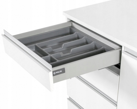 Suport organizare tacamuri Uni, gri metalizat, pentru latime exterioara corp 700 mm, montabil in sertar de bucatarie, 630x430 mm [1]